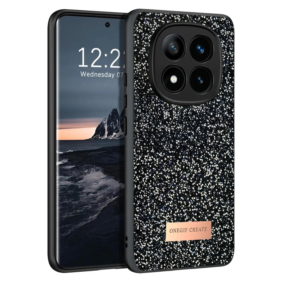 Onegif Xiao Red Note 14 Pro 4g Bright Simli Kapak - Siyah