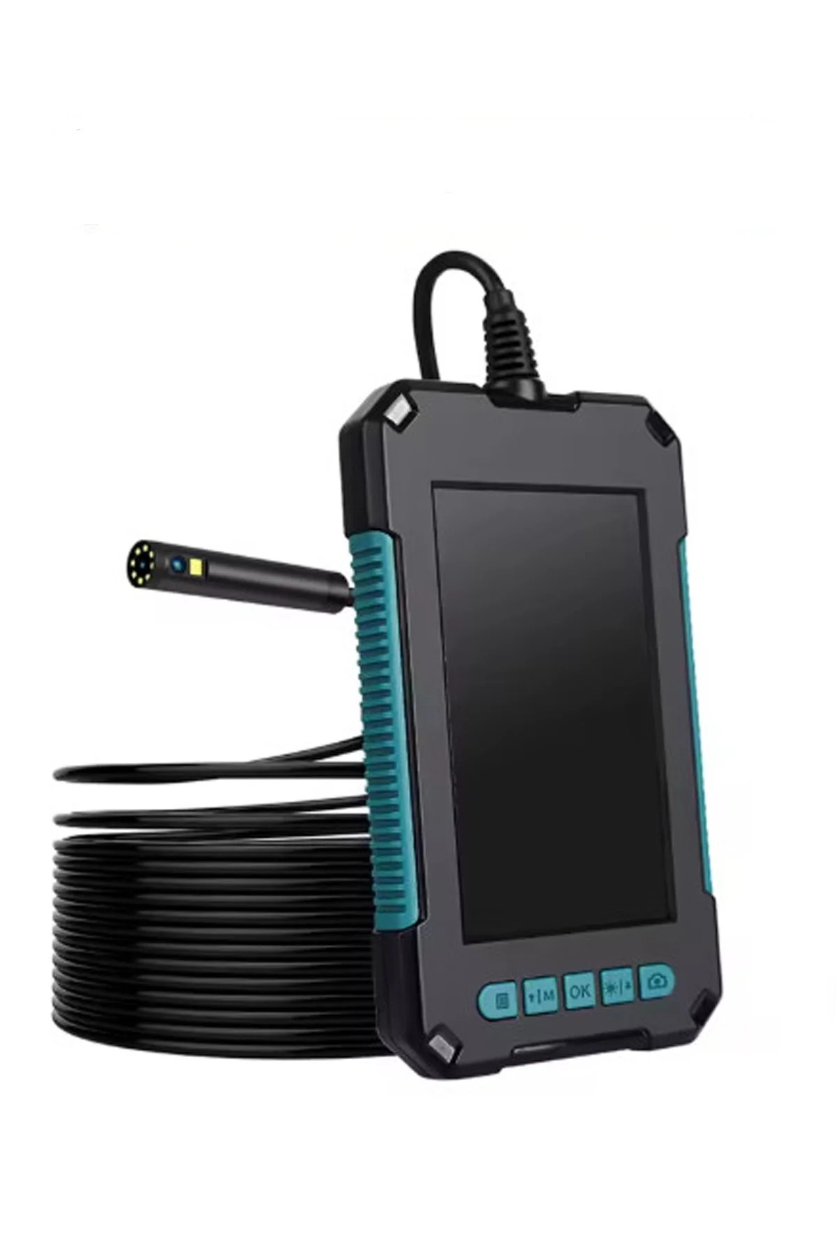 Ekranlı Çift kameralı 10 Mt Hafıza Kart Destekli Sert Kablo Yılan Endoskop Kamera 5.5 mm 4.3 ınc görsel 6