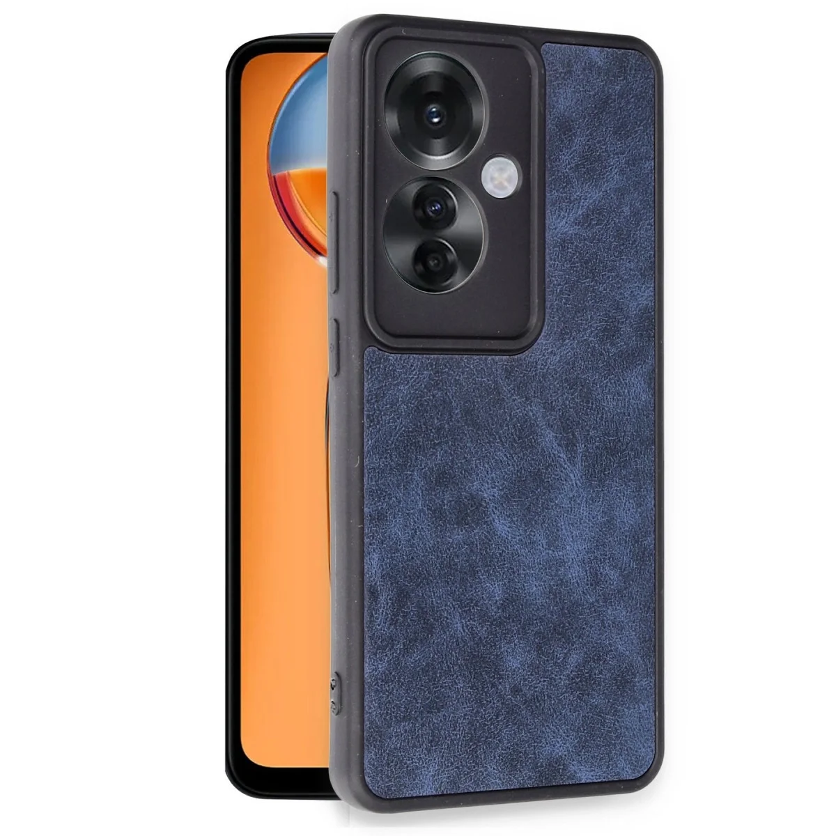 Oppo Reno 11f Kılıf Aras Deri Kapak - Lacivert görsel 2