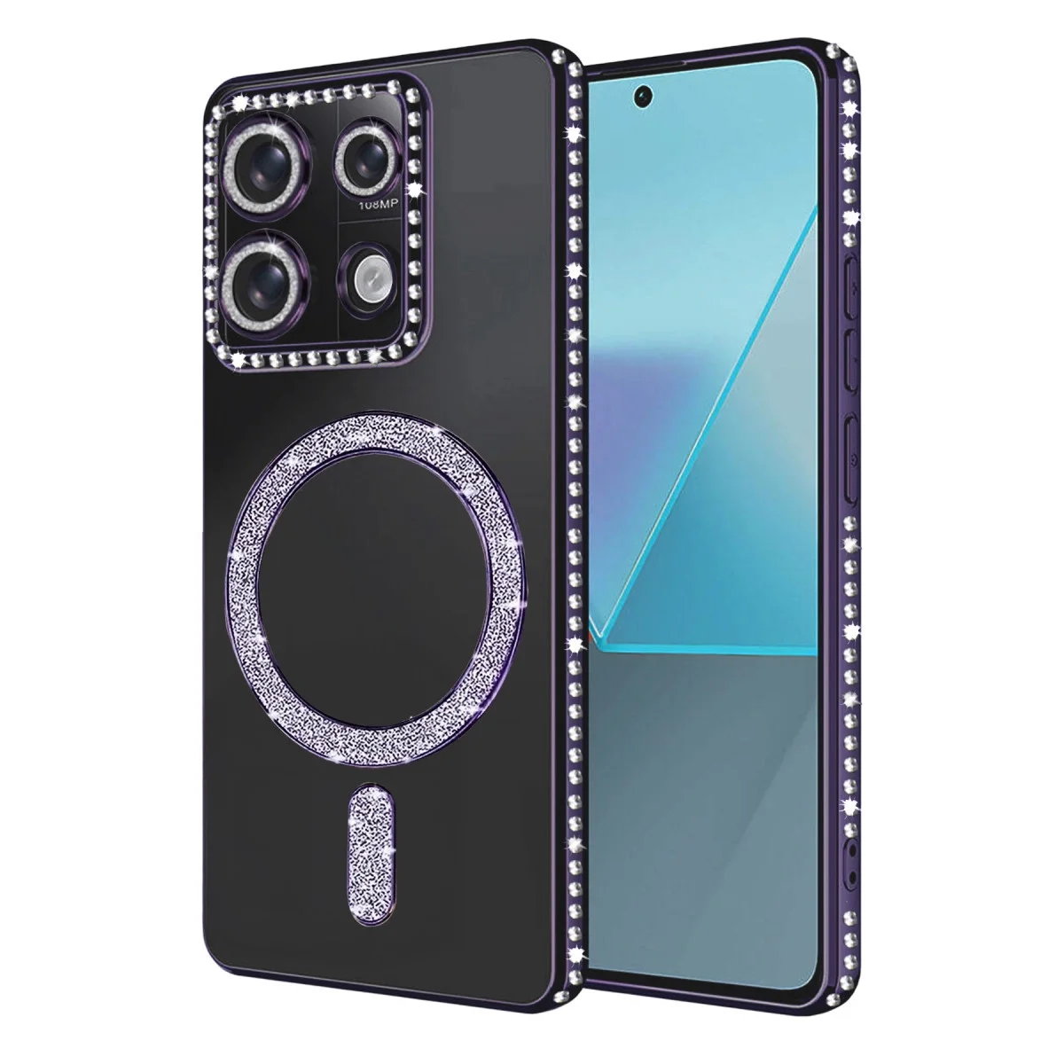 Xiao Red Note 13 Pro 4g Joke Simli Magneticsafe Kılıf - Derin Mor