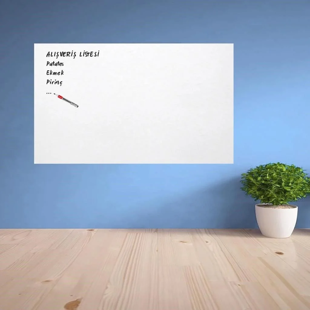 Ders Çalışma Yazı Tahtası Manyetik Duvar Stickerı 100x60 cm (adet fiyatıdır) görsel 2