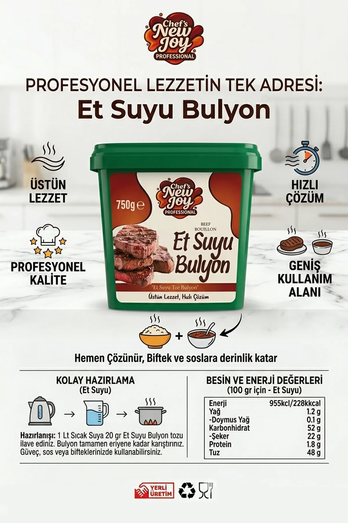 Et Bulyon 750 G x 8 Adet - 1 Koli (Koli Bazlı Avantaj Paketi) görsel 4