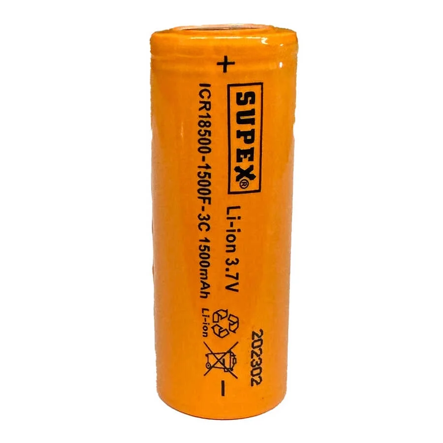 ICR18500-1500F-3C Lityum Ion 3.7V 1500mAh 3C Deşarj Akımı Düz Kafa Pil