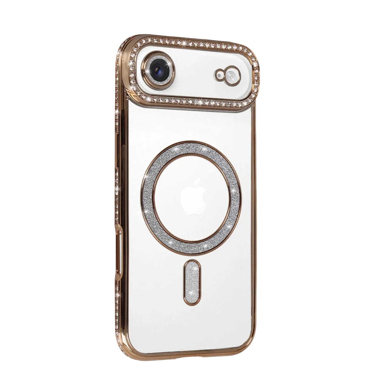 Apple iPhone 17 Air Joke Simli Magneticsafe Kılıf - Gold görsel 2
