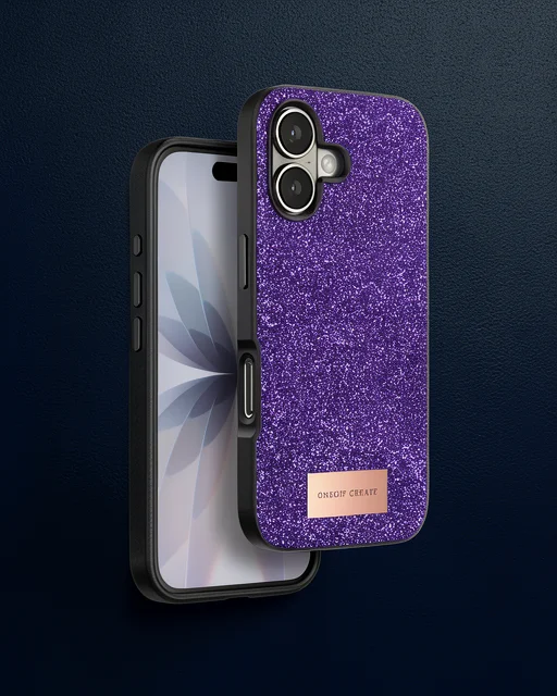 Onegif Apple İphone 17 Bright Simli Kapak - Derin Mor
