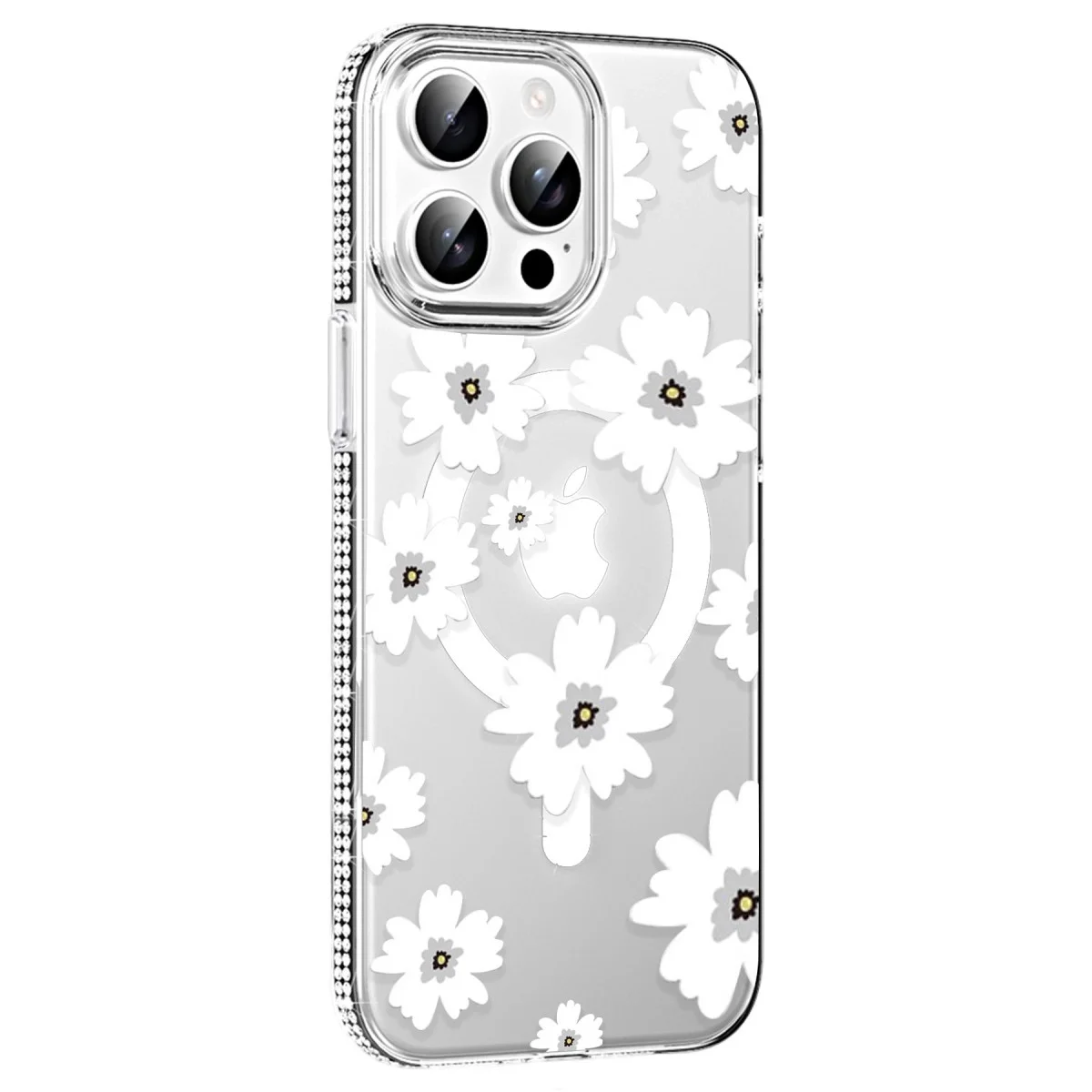 Joko Apple İphone 15 Pro Floral Magsafe Kapak - Beyaz