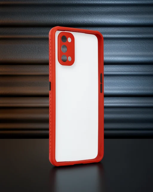 Realme 7 Pro Kılıf Miami Şeffaf Silikon - Kırmızı