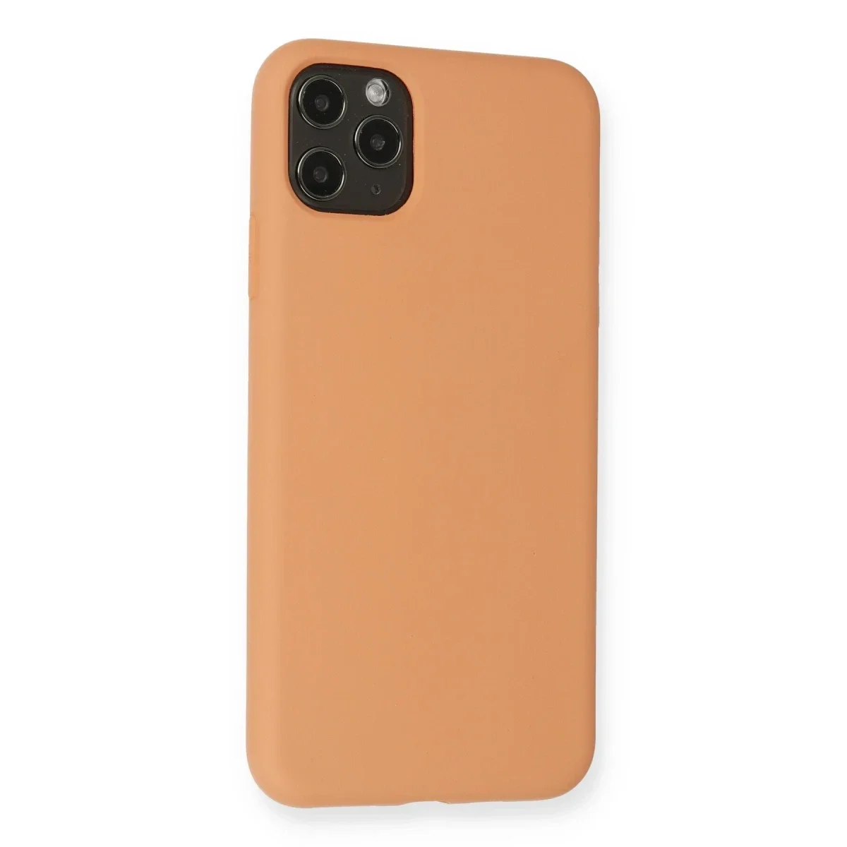 Apple iPhone 11 Pro Max Kılıf Nano içi Kadife Silikon - Mat Turuncu görsel 3
