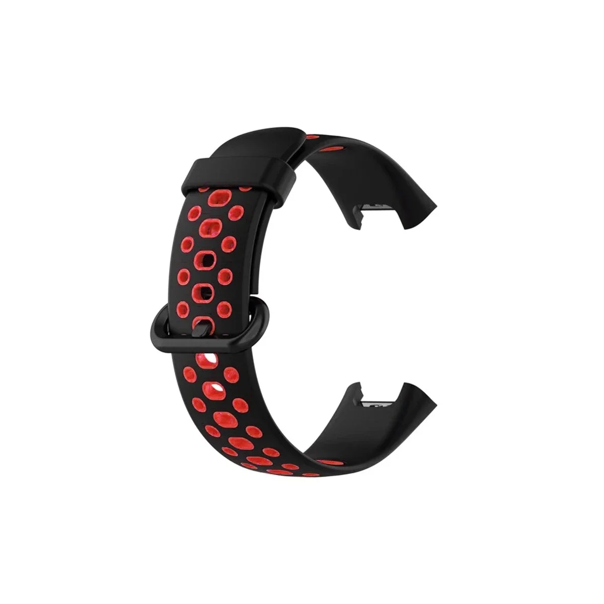 Xiaomi Redmi Watch 2 Spor Delikli Kordon - Siyah-Kırmızı görsel 3