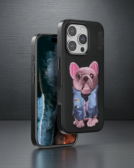 Venco Apple İphone 16 Pro Cute Desenli Kapak - Siyah