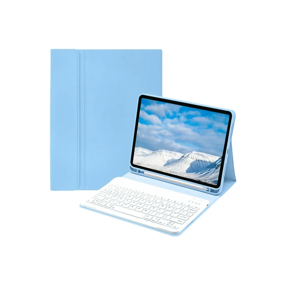 Apple iPad Pro 11 (2022) Kılıf KC01 Smart Klavyeli Tablet Kılıfı - Açık Mavi