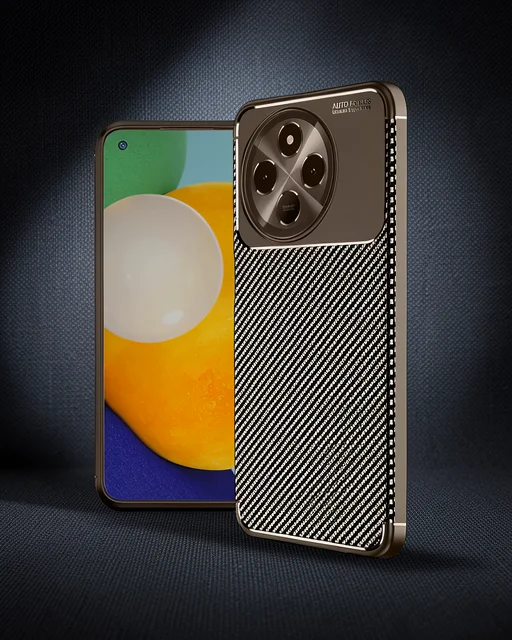 Tecno Spark 30 Pro Kılıf Auto Focus Karbon Kapak - Kahverengi