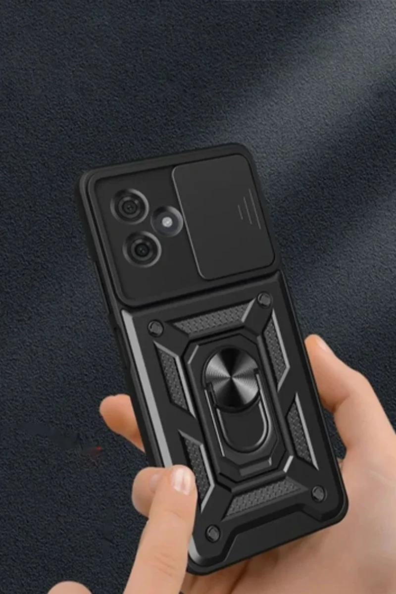 Xiao Red Note 13 Pro Plus Kılıf Pars Lens Yüzüklü Silikon - Lacivert görsel 3