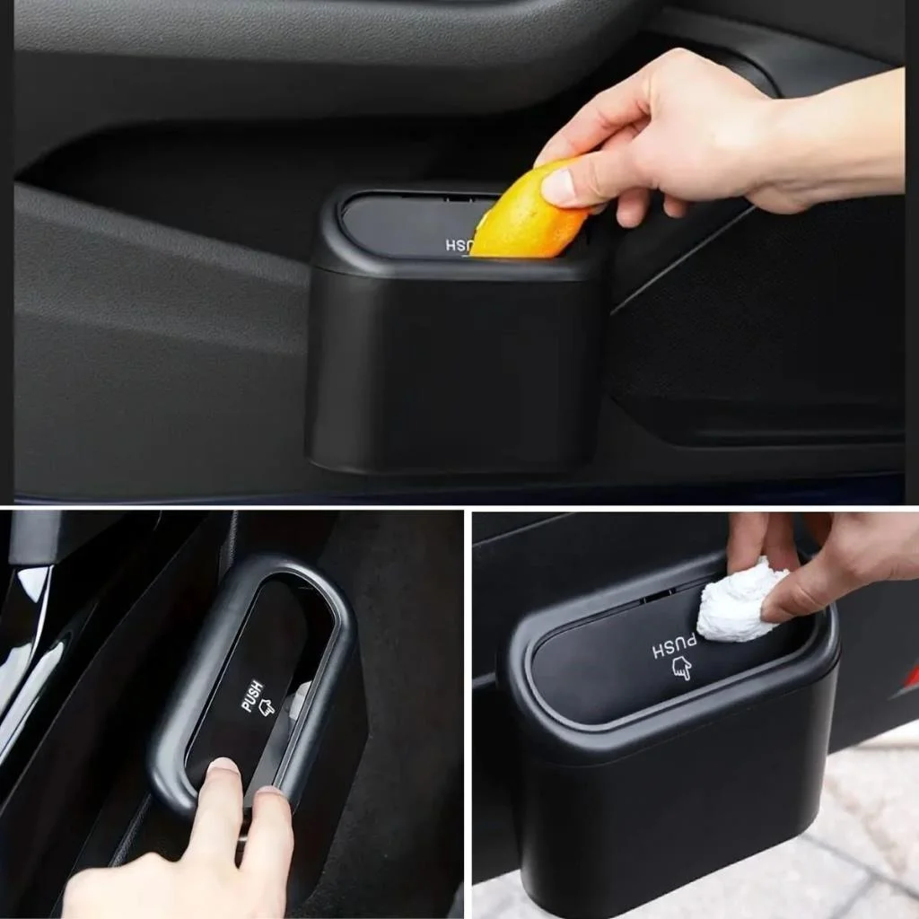 Araç İçi Takılarak Sabitlenebilen Mini Kapaklı Çöp Kovası görsel 2