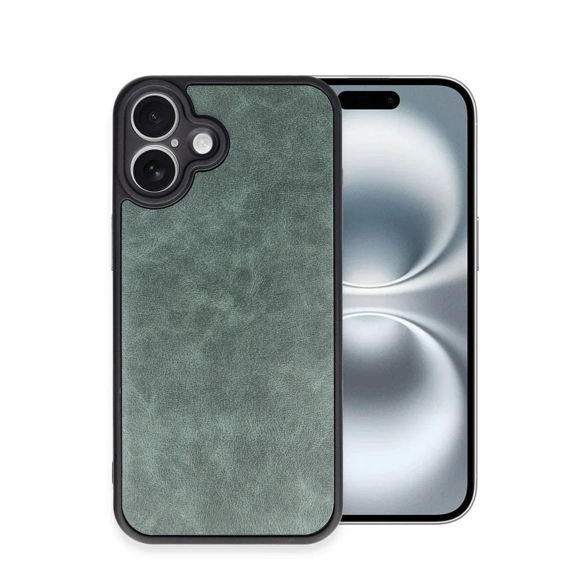 Apple iPhone 16 Plus Kılıf Aras Deri Kapak - Koyu Yeşil