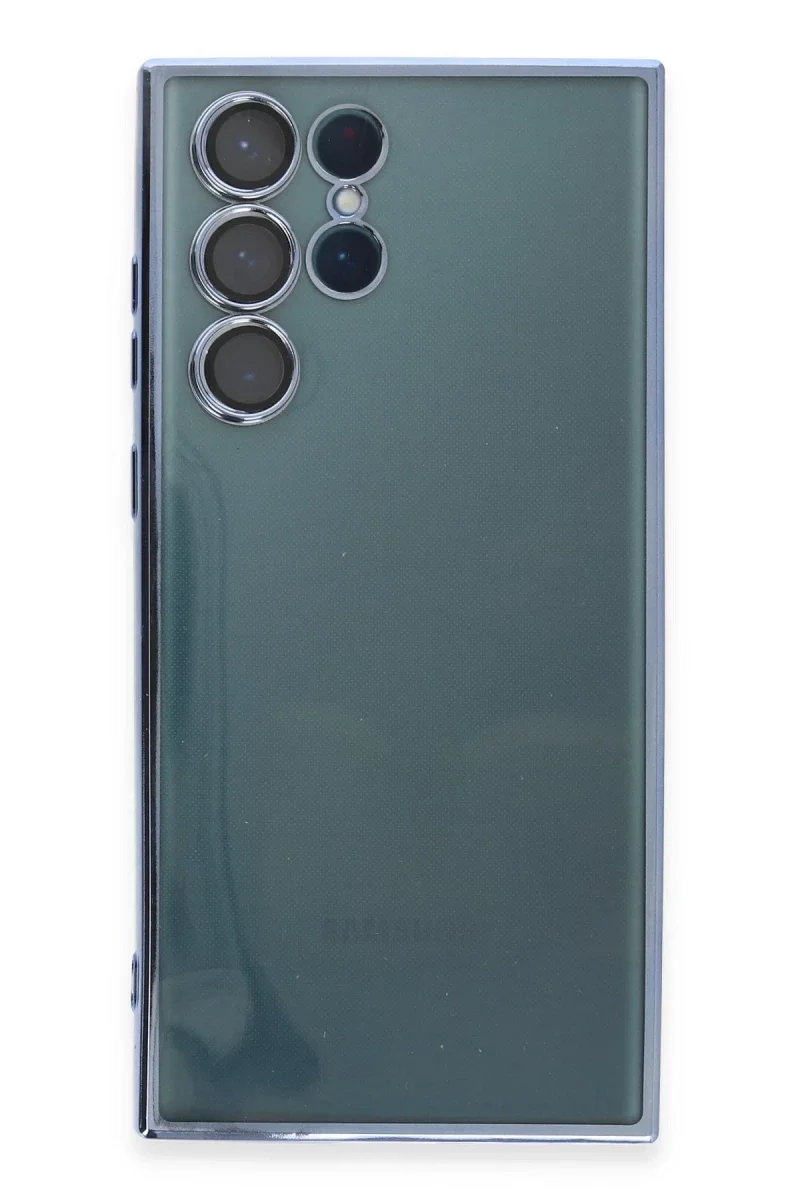 Samsung Galaxy S22 Ultra Kılıf Razer Lensli Silikon - Açık Mavi görsel 2