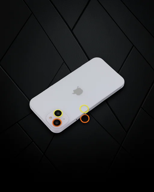 Apple İphone 13 Mini Renkli Kamera Lens Koruma Cam - Sarı-turuncu