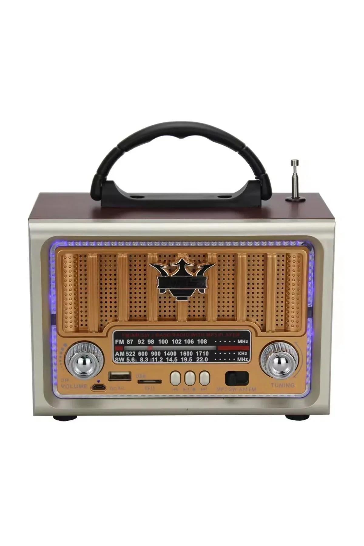Taşınabilir Klasik AM/FM/SW Retro Nostaljik Radyo görsel 2