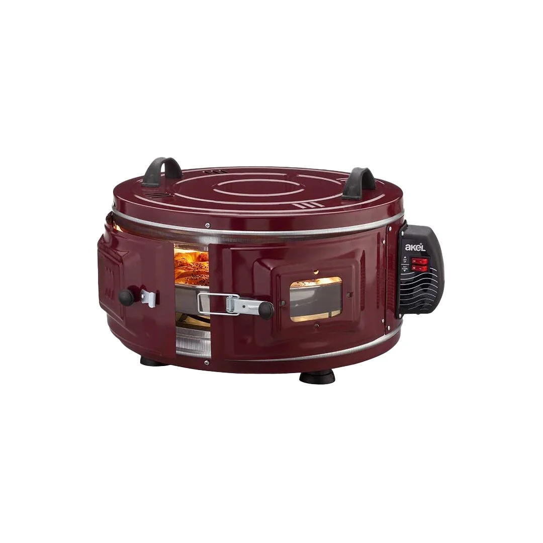 Ekonomik Yuvarlak Davul Fırın 1100W - 46CM Alüminyum Tepsi Ön Gözetleme Camı AF-007