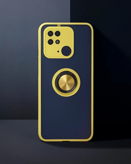 Xiaomi Redmi 10c Kılıf Montreal Yüzüklü Silikon Kapak - Sarı