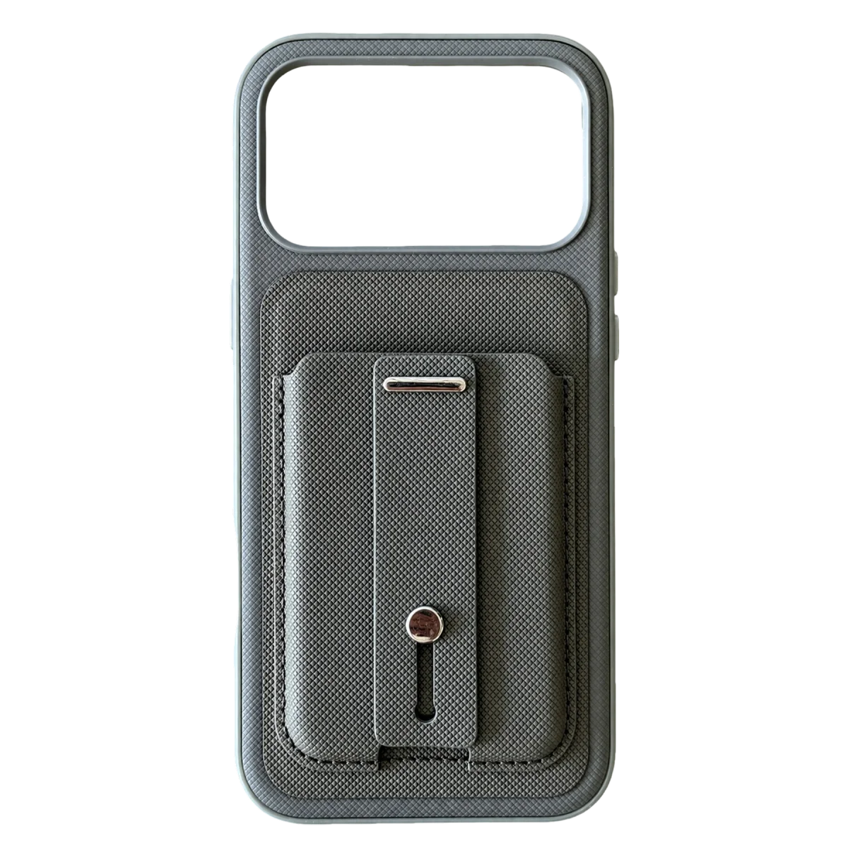 Apple iPhone 18 Pro/17 Pro Latte Kartvizitli Kapak - Koyu Gri