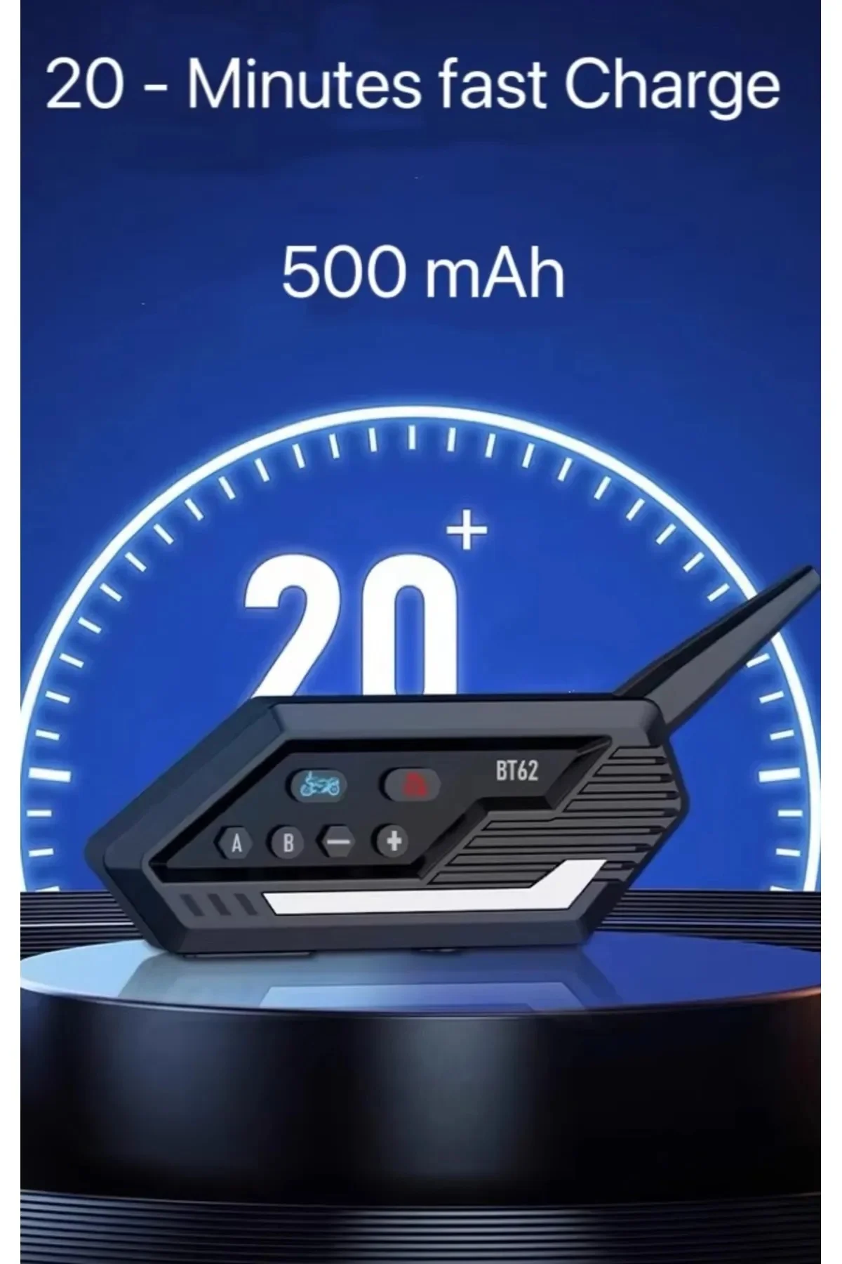 Bt62 Motosiklet Kask Kulaklığı Bluetooth Intercom 2 Intercom Bağlantılı görsel 6
