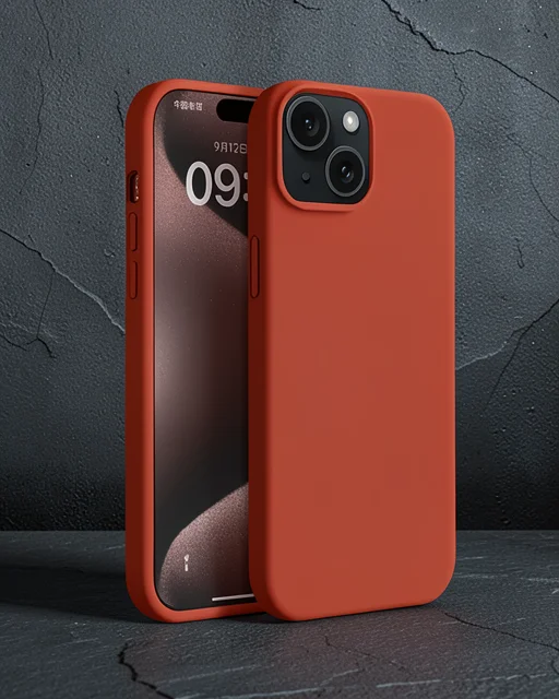 Apple İphone 15 Kılıf First Silikon - Kırmızı