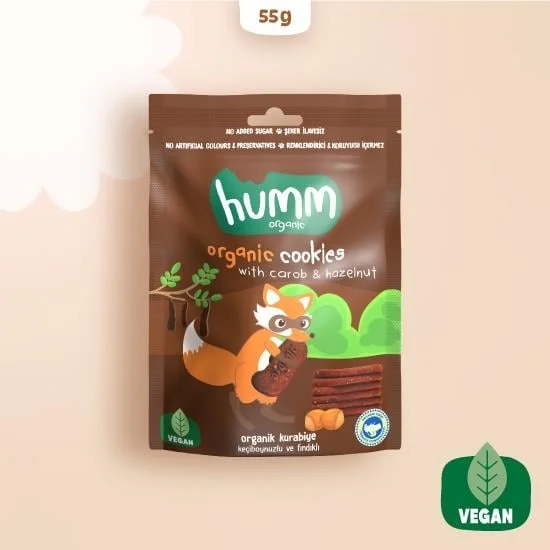 Organik Keçiboynuzlu ve Fındıklı Vegan Kurabiye 55 Gr