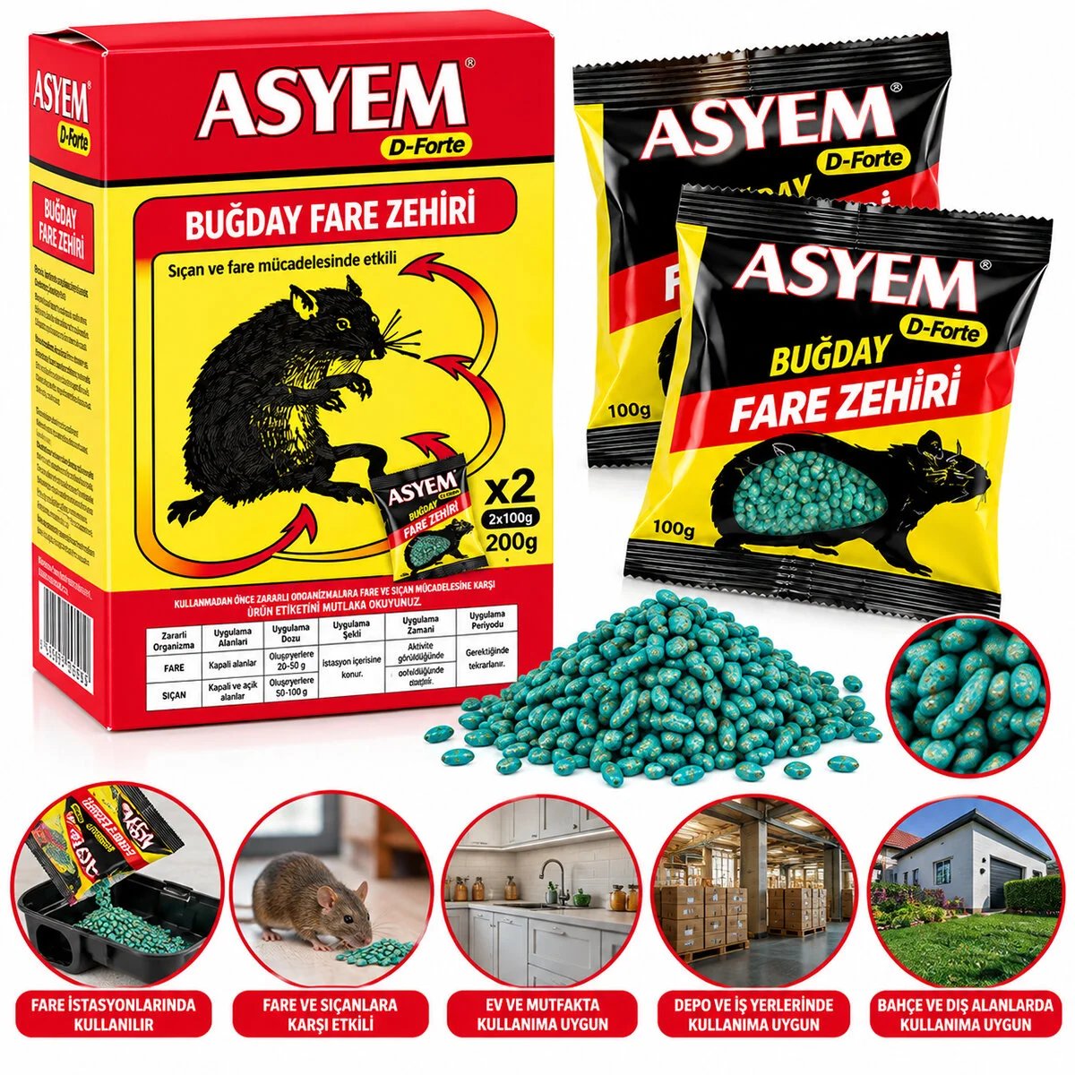 Buğday Fare Yemi Zehiri 2X100=200GR görsel 2