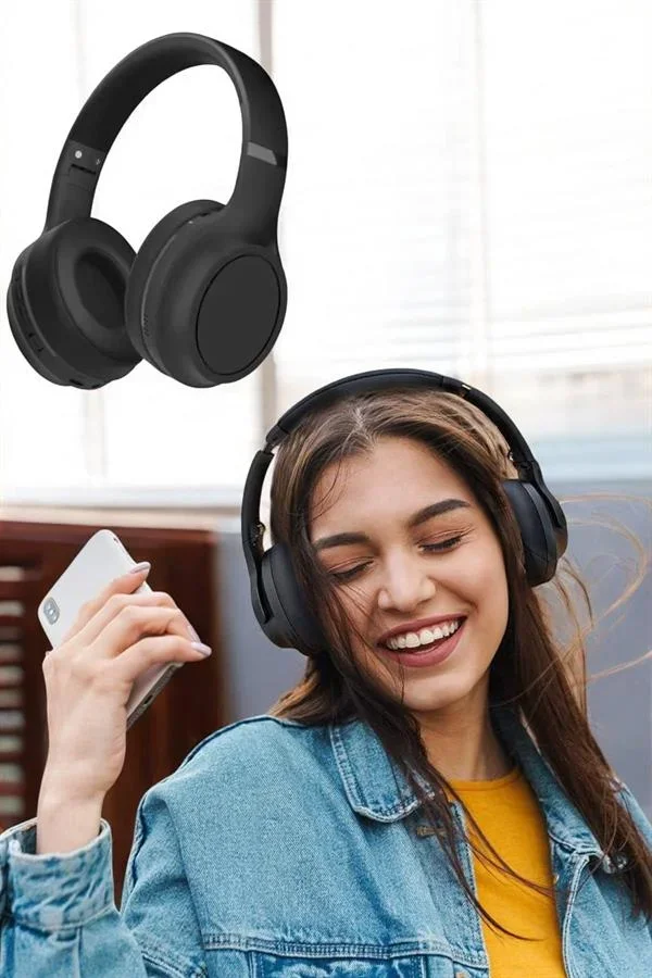 Kulak Üstü Kablosuz Bluetooth Kulaklık Gürültü Önleyici Uzun Şarj Süreli görsel 3