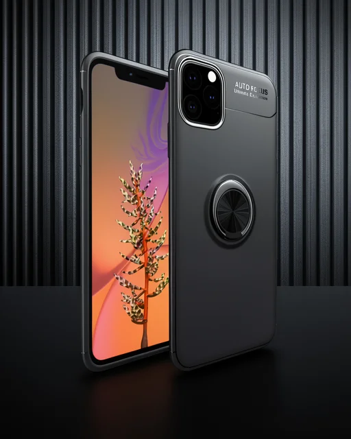 Apple İphone 11 Pro Kılıf Range Yüzüklü Silikon - Siyah