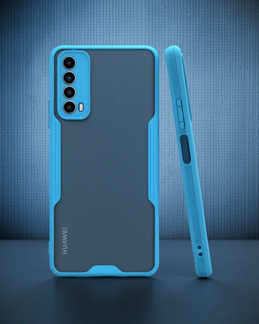 Huawei P Smart 2021 Kılıf Platin Silikon - Mavi