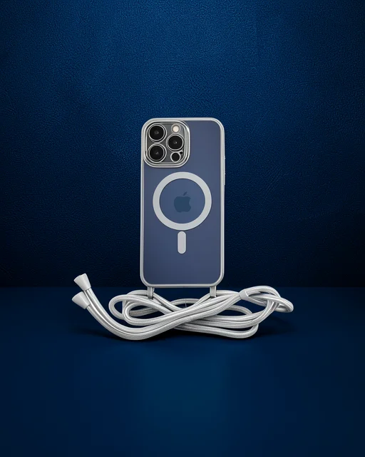 Apple İphone 13 Pro Kılıf Divo Lazer Askılı Magsafe Kapak - Gümüş