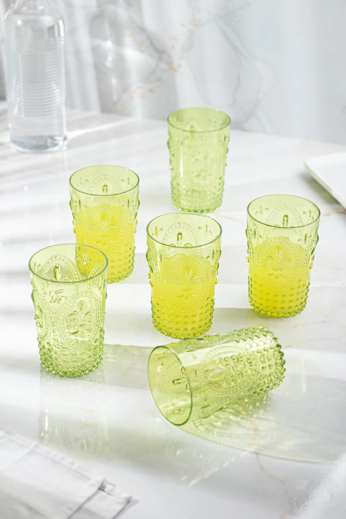 Akrilik Yeşil Tekli Kısa Bardak & Su Meşrubat Kahve Yanı Bardağı 400 ml ( Cam Değildir ) görsel 3