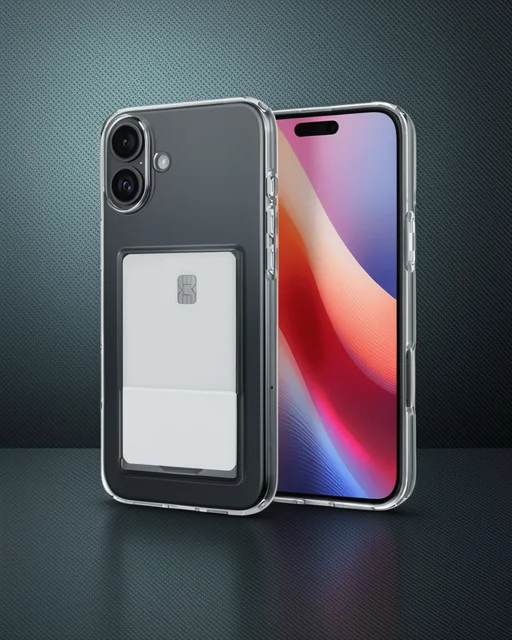 Apple İphone 16 Plus Kılıf Kart Şeffaf Silikon - Şeffaf