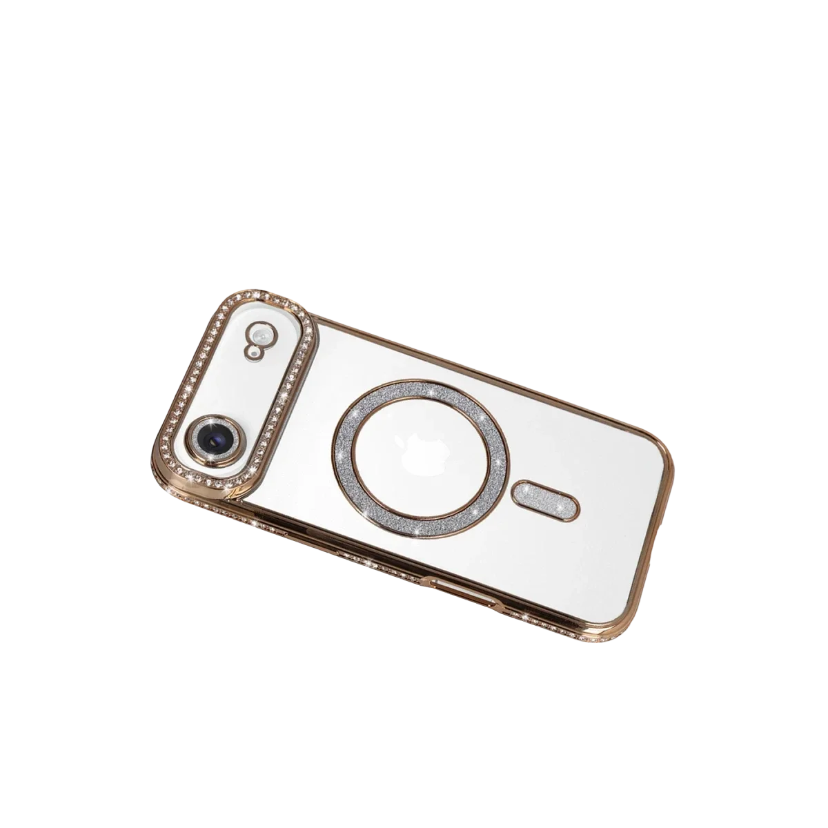Apple iPhone 17 Air Joke Simli Magneticsafe Kılıf - Gold görsel 3