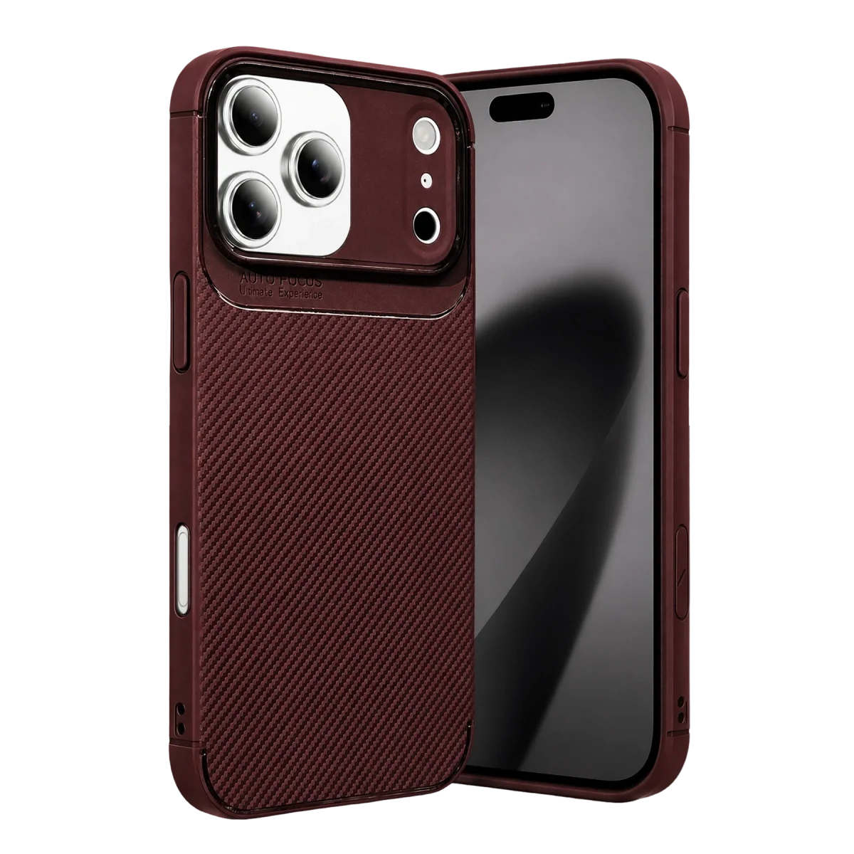 Apple İphone 17 Pro Max Auto Focus Karbon Kapak - Bordo