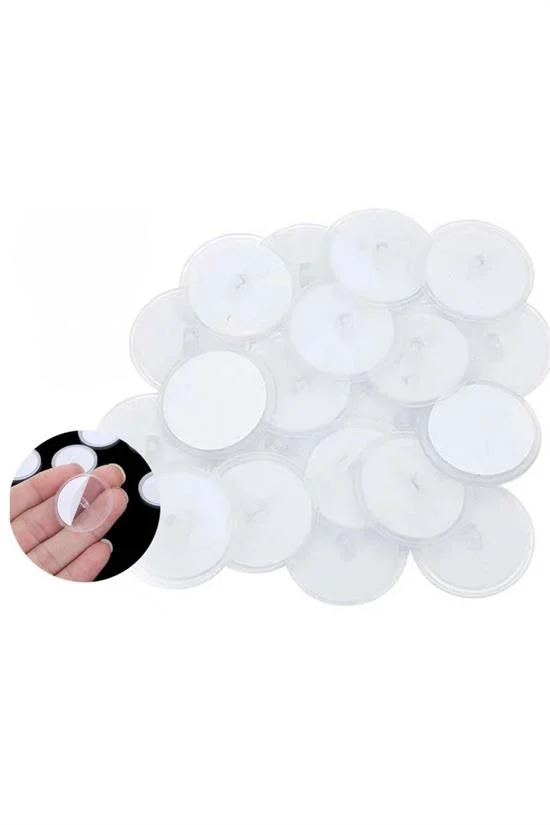 20 Adet Şeffaf Yuvarlak 3 Cm Çaplı Güçlü Disk Yapışkanlar görsel 5
