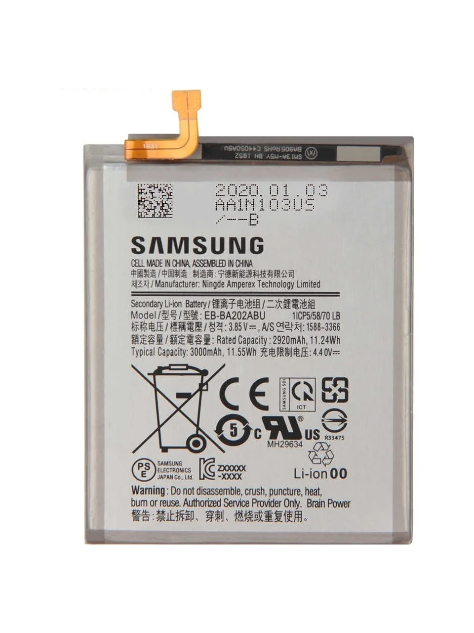 Samsung A30S Batarya Pil görsel 3