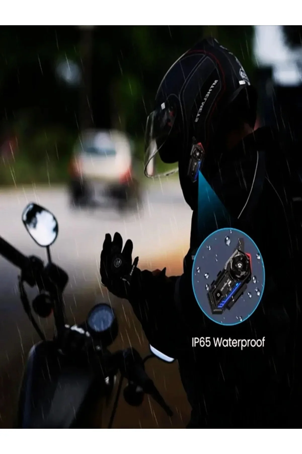 Bt57 Motosiklet Kask Kulaklık Intercom Işıklı Motorsiklet Interkom görsel 3