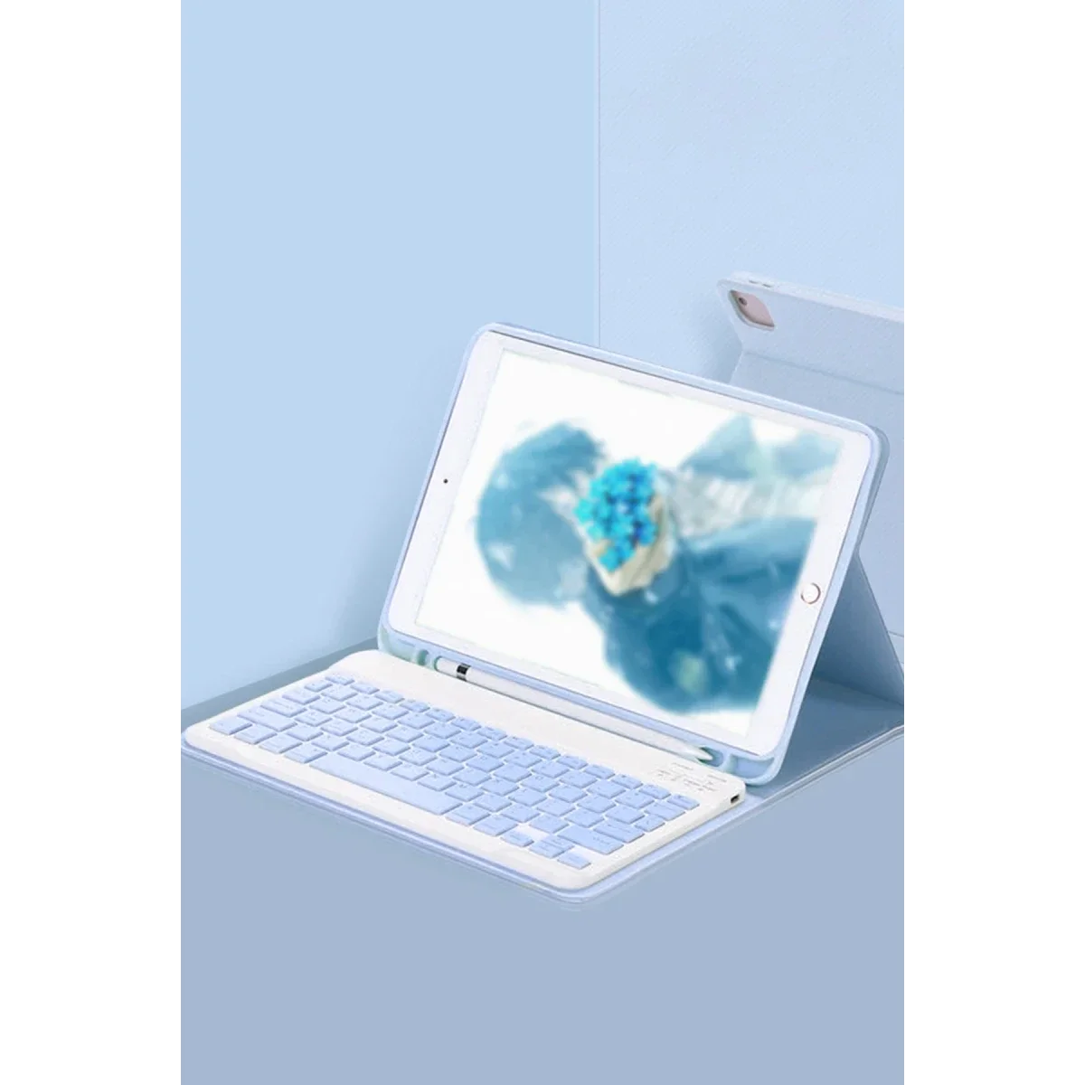 Apple iPad Pro 11 (2022) Kılıf KC01 Smart Klavyeli Tablet Kılıfı - Mavi