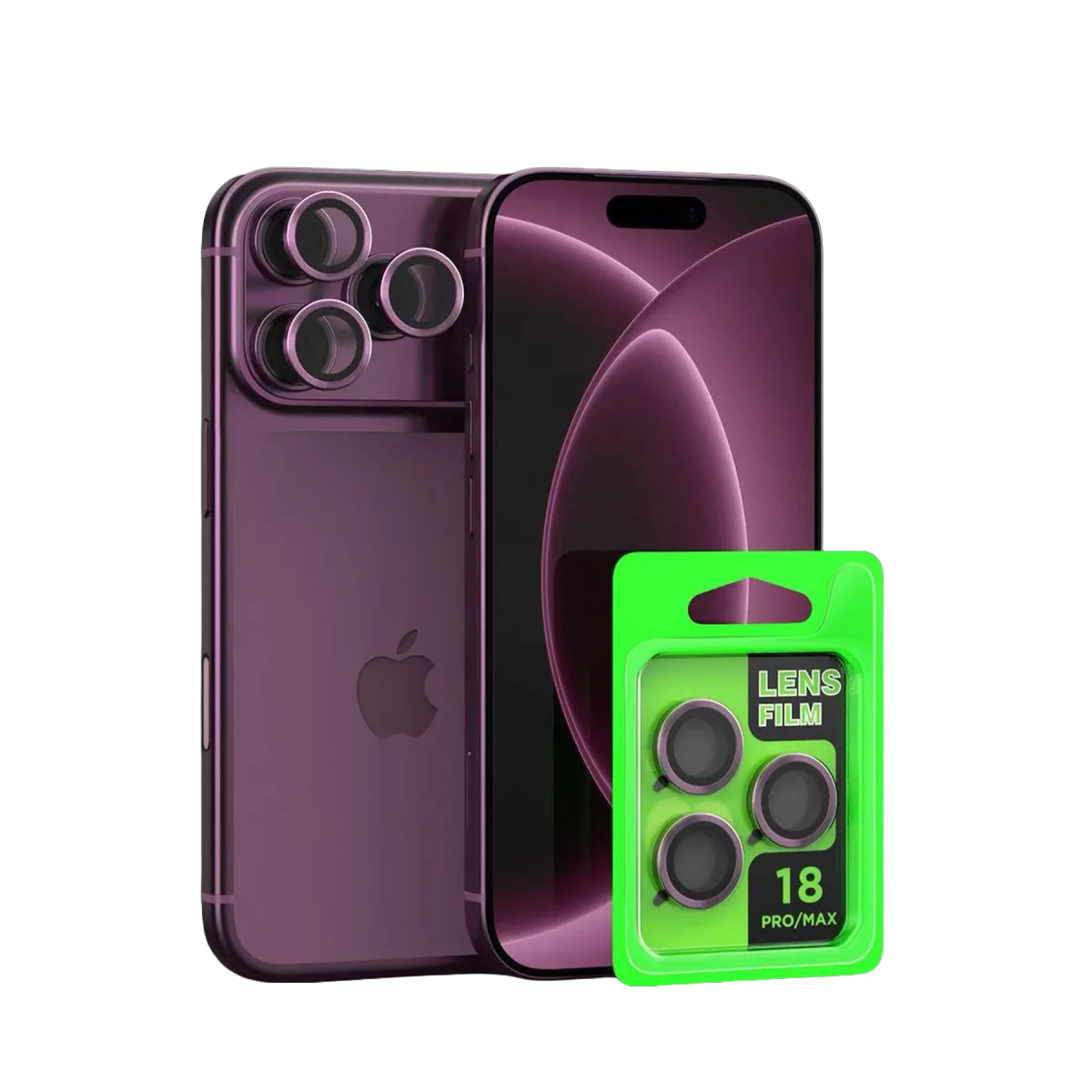 Apple iPhone 18 Pro Raze Metal Kamera Lens - Bordo
