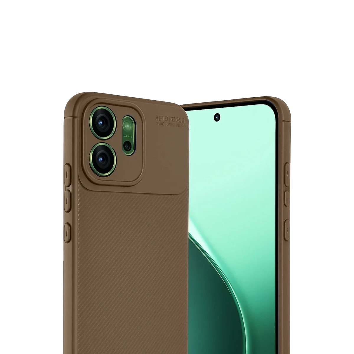 Oppo Reno 14F Auto Focus Karbon Kapak - Kahverengi görsel 2