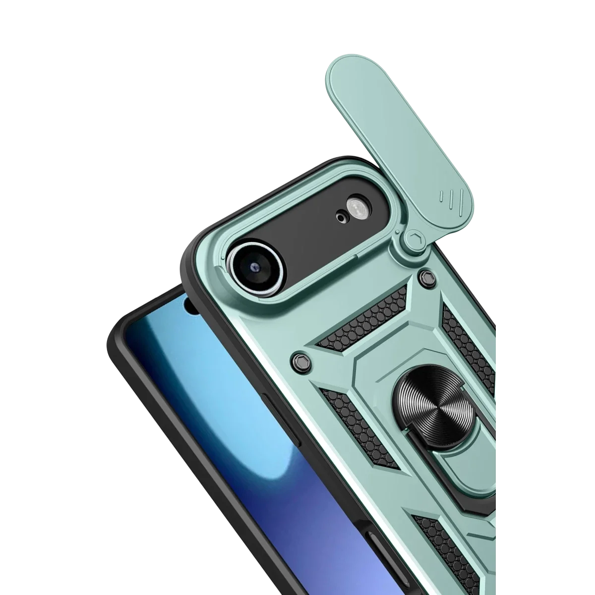 Apple iPhone 17 Air Pars Lens Yüzüklü Silikon - Yeşil görsel 3