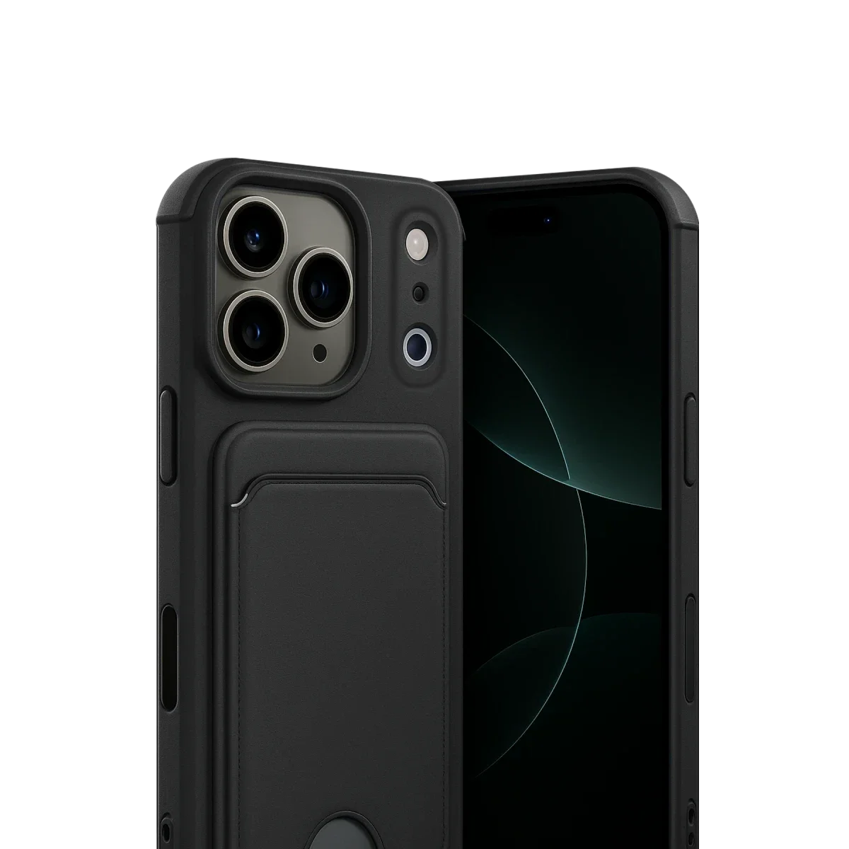 Apple iPhone 17 Pro Max Kelvin Kartvizitli Silikon - Siyah görsel 2