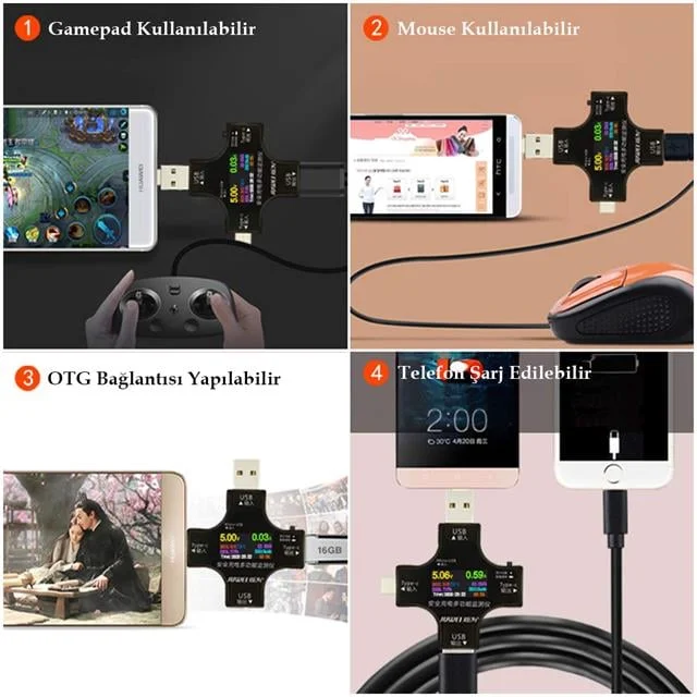 PM-26611 USB Tester Voltmetre Ampermetre Akım Göstergesi Multimetre Test Cihazı OTG Destekli görsel 2