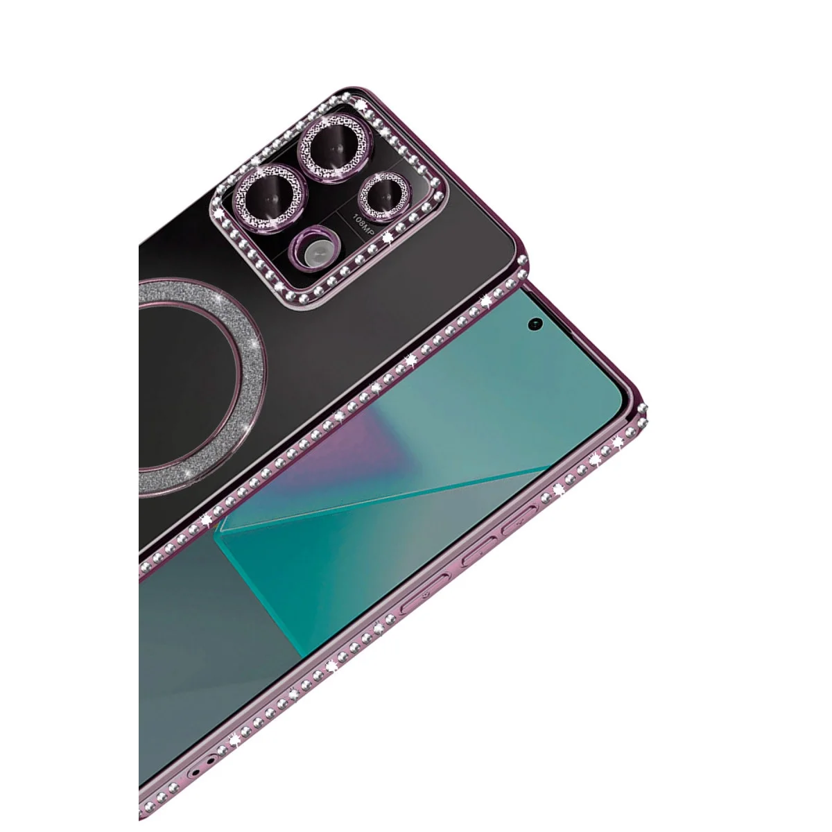 Xiao Red Note 13 Pro 4g Joke Simli Magneticsafe Kılıf - Pembe görsel 2