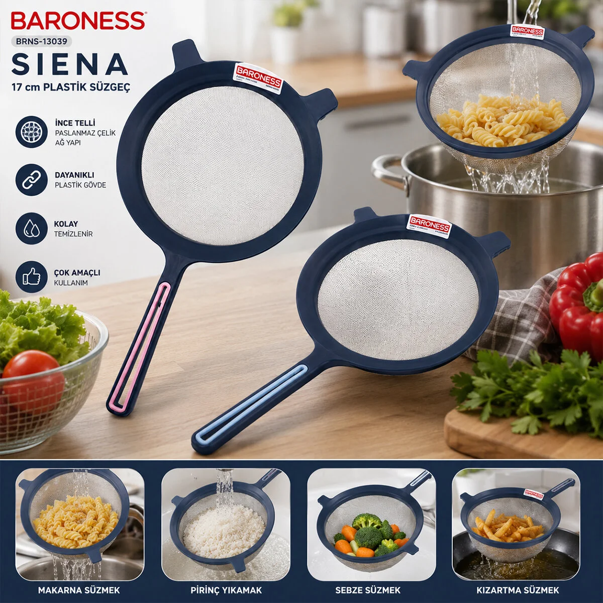 Siena 17CM Plastik Süzgeç görsel 2