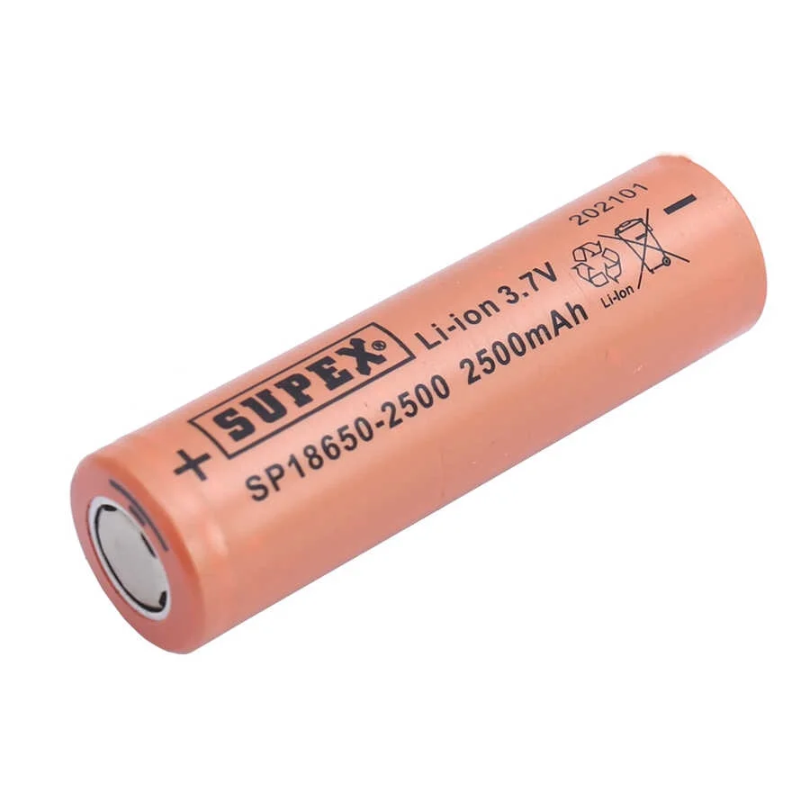 SP18650-2500 3.7V 18650 Model 2500mAh Li-İon Düz Kafa Pil görsel 2