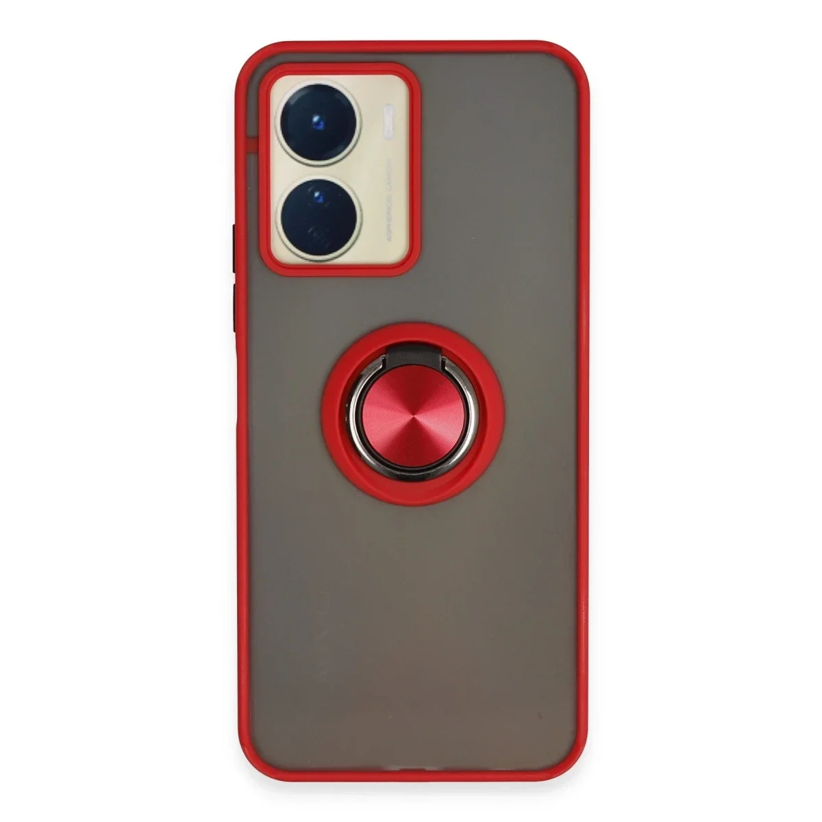 Vivo Y16 Kılıf Montreal Yüzüklü Silikon Kapak - Kırmızı